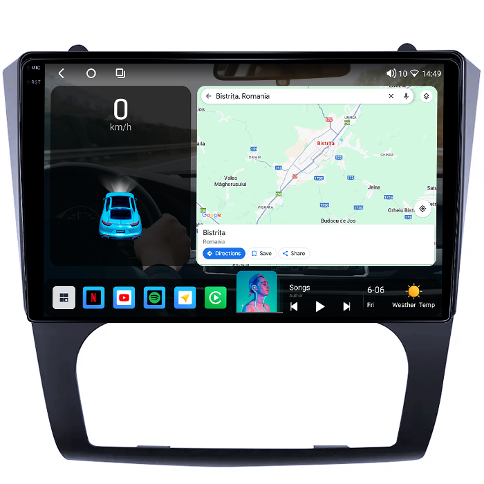 Navigatie dedicata Nissan Teana Altima 2008-2012, 4GB RAM 32GB ROM, Octacore, Android 14, Display QLED 1K 9", DSP, Carplay&Android Auto, SIM 4G, Bluetooth, Ventilator Activ [2]