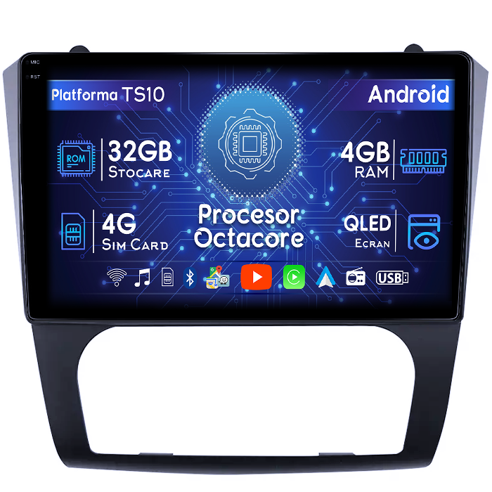 Navigatie dedicata Nissan Teana Altima 2008-2012, 4GB RAM 32GB ROM, Octacore, Android 14, Display QLED 1K 9", DSP, Carplay&Android Auto, SIM 4G, Bluetooth, Ventilator Activ [1]