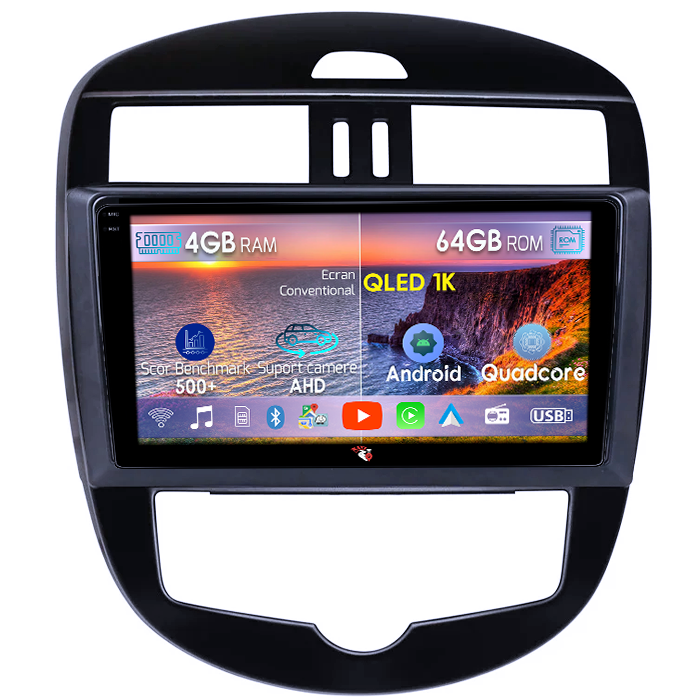 Navigatie dedicata Nissan Tiida 2011-2015, 4GB RAM 64GB ROM, Octacore, Android 14, Display QLED 1K 10", Carplay&Android Auto, SIM 4G, Ventilator Activ [1]