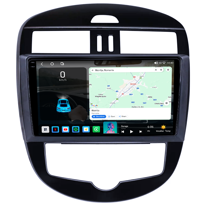 Navigatie dedicata Nissan Tiida 2011-2015, 4GB RAM 64GB ROM, Octacore, Android 14, Display QLED 1K 10", Carplay&Android Auto, SIM 4G, Ventilator Activ [2]