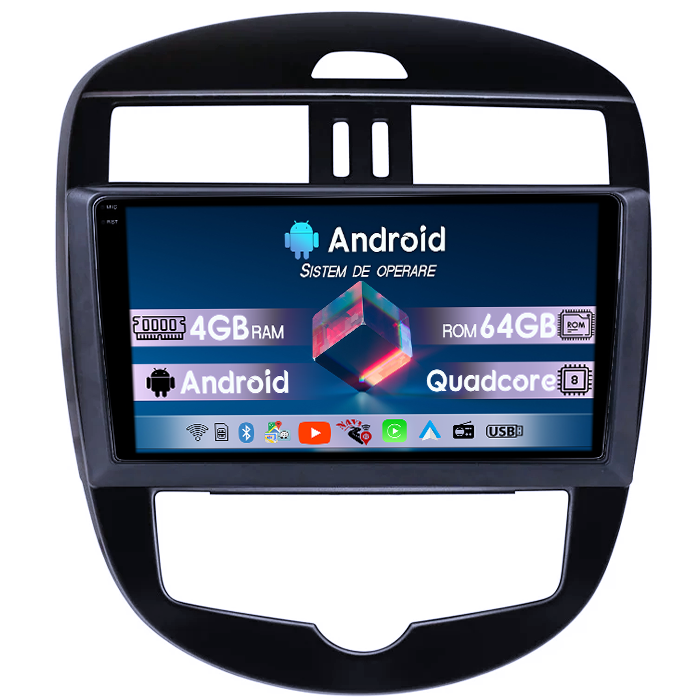 Navigatie dedicata Nissan Tiida 2011-2015, 4GB RAM 64GB ROM, Quad Core, Display 10.25" QLED 1K, Carplay, Android 14, Bluetooth, Magazin Play, Suport Camere AHD [1]