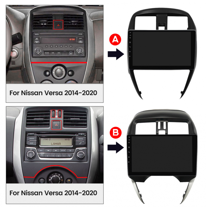 Navigatie dedicata Nissan Versa 2014-2020, 4 GB RAM 32 ROM, Android 13, Display QLED, 10", DSP, Carplay, Android Auto, Internet, Youtube , Waze , WI-FI , USB , Bluetooth [8]