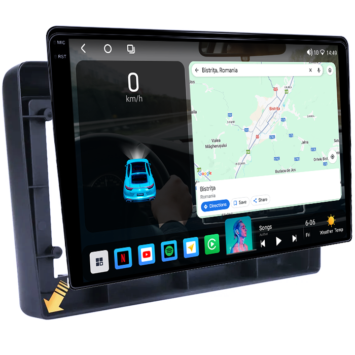 Navigatie dedicata Nissan X-Trail 2000-2007, 4GB RAM 64GB ROM, Octacore, Android 14, Display QLED 1K 10", Carplay&Android Auto, SIM 4G, Ventilator Activ [2]
