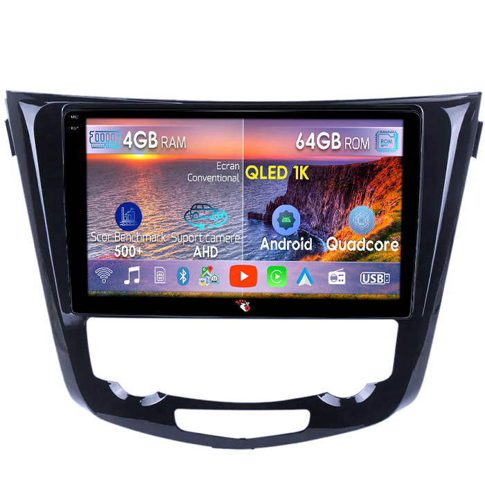 Navigatie dedicata Nissan X-Trail 2013-2017, 4GB RAM 64GB ROM, Octacore, Android 14, Display QLED 1K 10", Carplay&Android Auto, SIM 4G, Ventilator Activ [1]