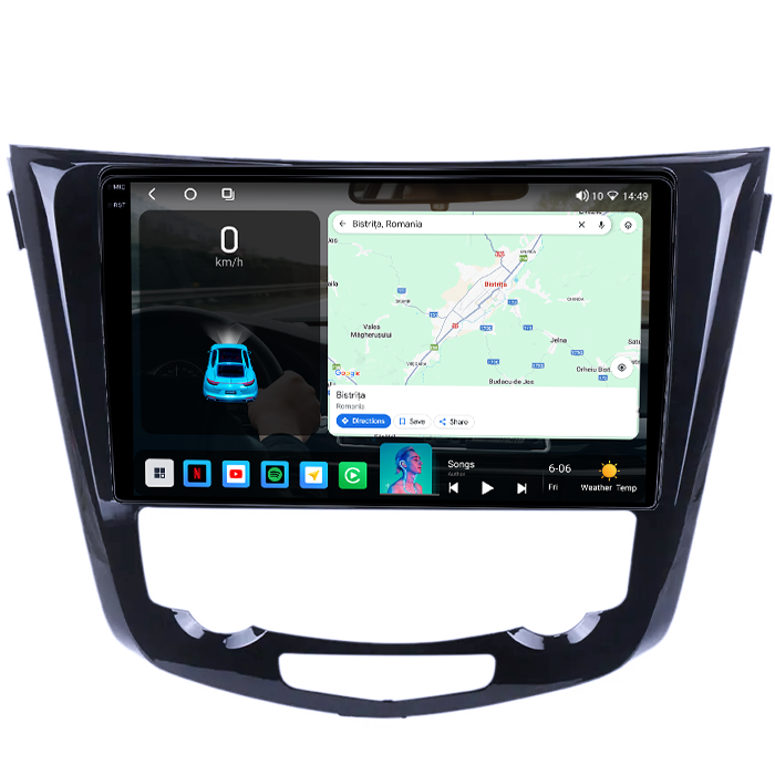 Navigatie dedicata Nissan X-Trail 2013-2017, 4GB RAM 64GB ROM, Octacore, Android 14, Display QLED 1K 10", Carplay&Android Auto, SIM 4G, Ventilator Activ [2]