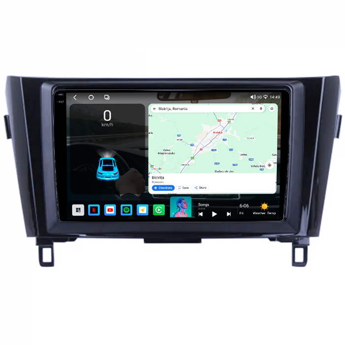 Navigatie dedicata Nissan X-Trail 2014-2021, 4GB RAM 64GB ROM, Octacore, Android 14, Display QLED 1K 10", Carplay&Android Auto, SIM 4G, Ventilator Activ [2]