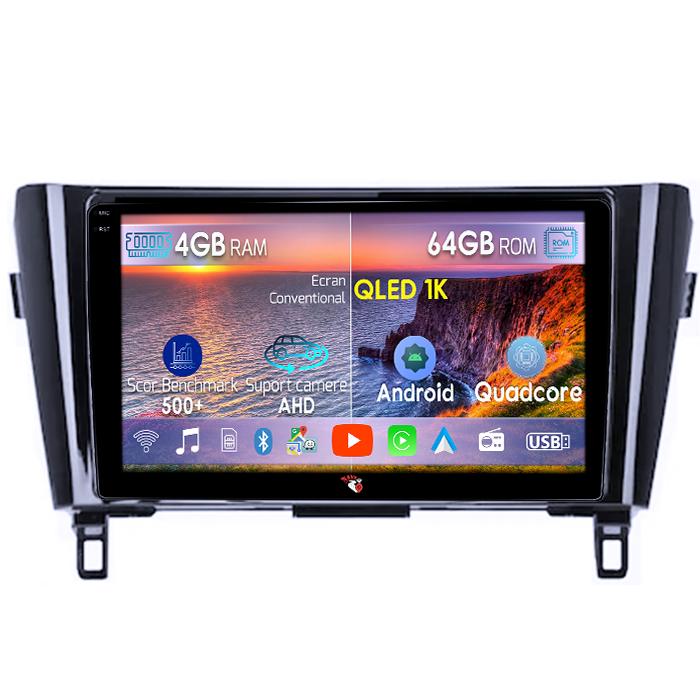Navigatie dedicata Nissan X-Trail, Qashqai 2013-2018, 4GB RAM 64GB ROM, Octacore, Android 14, Display QLED 1K 10", Carplay&Android Auto, SIM 4G, Ventilator Activ [1]