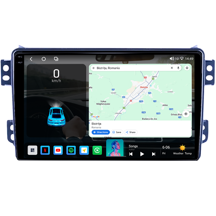Navigatie dedicata Opel Agila 2007-2014/Suzuki Splash, 4GB RAM 64GB ROM, Octacore, Android 14, Display QLED 1K 9", Carplay&Android Auto, SIM 4G, Ventilator Activ [2]