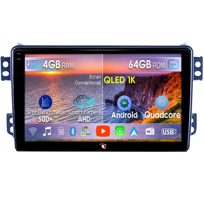 Navigatie dedicata Opel Agila 2007-2014/Suzuki Splash, 4GB RAM 64GB ROM, Octacore, Android 14, Display QLED 1K 9", Carplay&Android Auto, SIM 4G, Ventilator Activ [1]