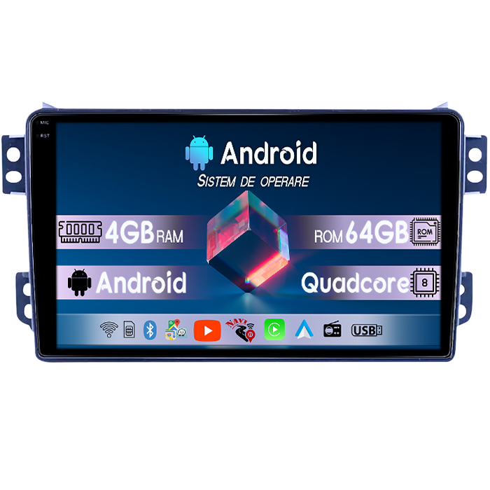 Navigatie dedicata Opel Agila 2007-2014/Suzuki Splash, 4GB RAM 64GB ROM, Quad Core, Display 9" QLED 1K, Carplay, Android 14, Bluetooth, Magazin Play, Suport Camere AHD [1]