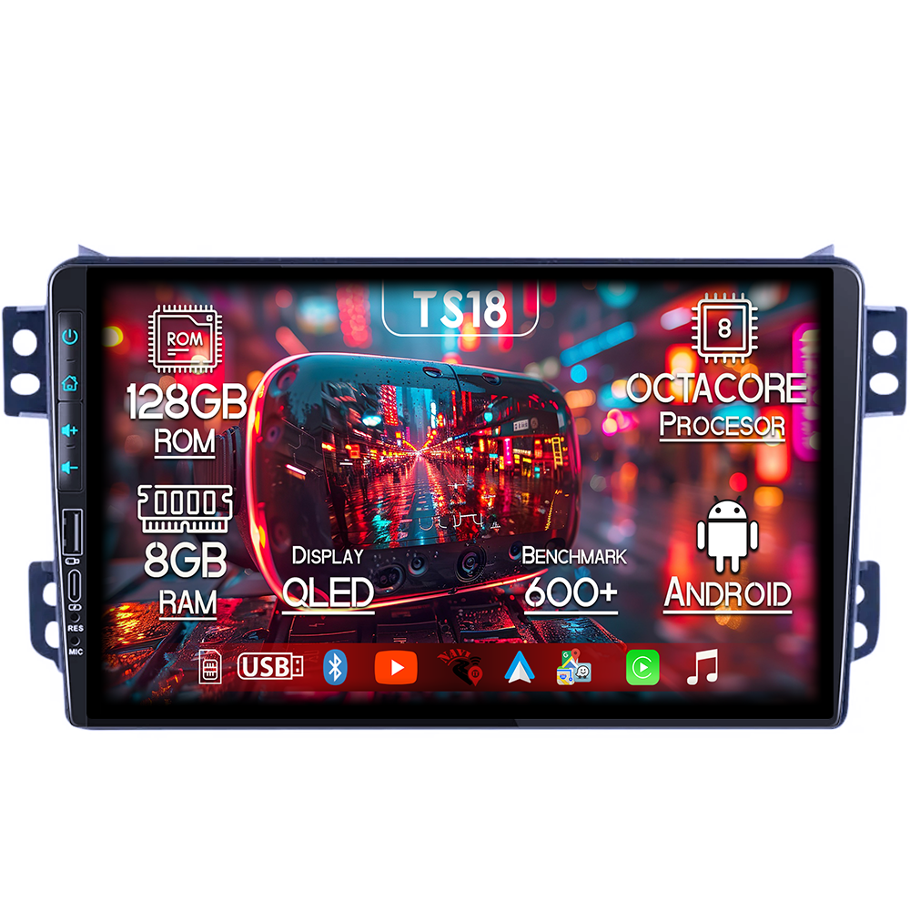 Navigatie dedicata Opel Agila 2007-2014/Suzuki Splash, USB&Butoane fizice frontale, Platforma TS18, 9 Inch, 8GB RAM 128GB ROM, Octacore, Android 14, Android Auto&Carplay [1]