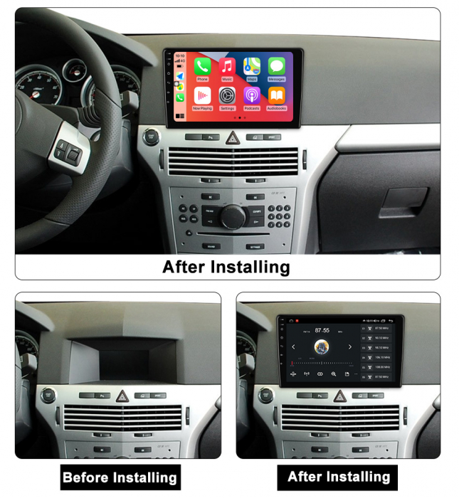 Navigatie dedicata Opel Astra H 2006 - 2014, 4GB RAM 64GB ROM, Octacore, Android 13, Display QLED 9", DSP, Carplay, Android Auto, Internet, Youtube, Waze, WIFI, Bluetooth [8]
