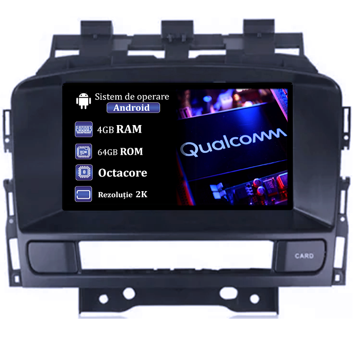 Navigatie dedicata Opel Astra J, 4GB RAM 64GB ROM, Procesor Qualcomm Octacore, Android 14, Rezolutie 2K, Display QLED 9", DSP, Carplay&Android Auto, SIM 4G [1]
