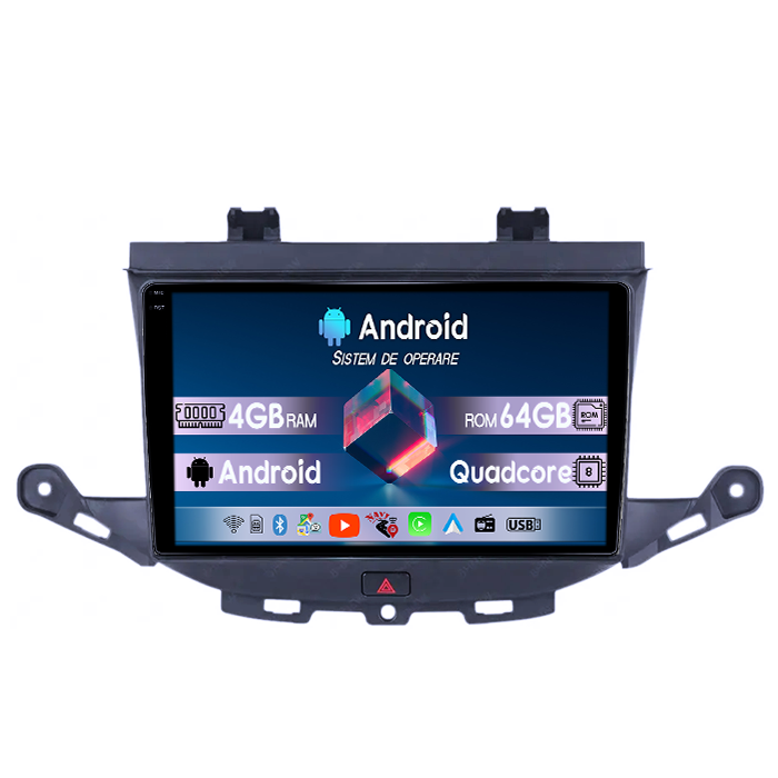 Navigatie dedicata Opel Astra K 2016-2020, 4GB RAM 64GB ROM, Quad Core, Display 9" QLED 1K, Carplay, Android 14, Bluetooth, Magazin Play, Suport Camere AHD [1]