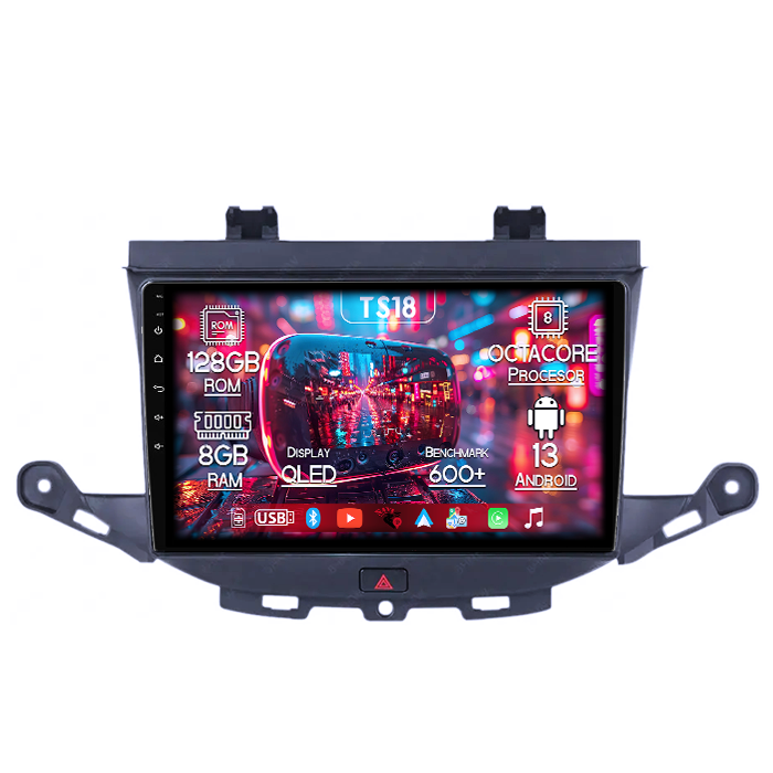 Navigatie dedicata Opel Astra K 2016-2020, 8GB RAM 128GB ROM, Octacore, Platforma TS18, Android 13, Display QLED 9”, Suporta camera 360º, DSP, Carplay&Android Auto, SIM 4G, Ventilator Activ [1]