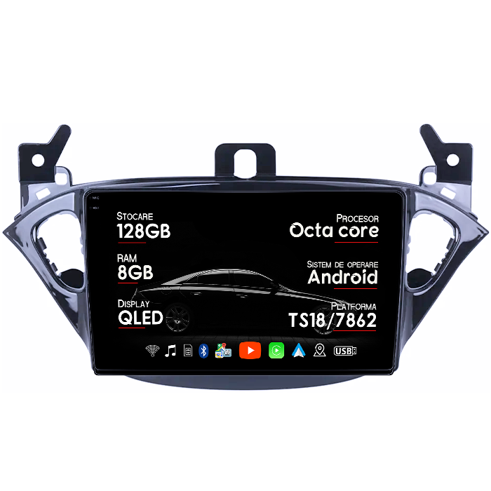 Navigatie dedicata Toyota Corolla 11 Auris E180 2017-2018, 8GB RAM 128GB ROM, Octacore, Platforma TS18, Android 14, Display QLED 9", Suporta camera 360", DSP, Carplay&Android Auto, SIM 4G, Ventilat [1]