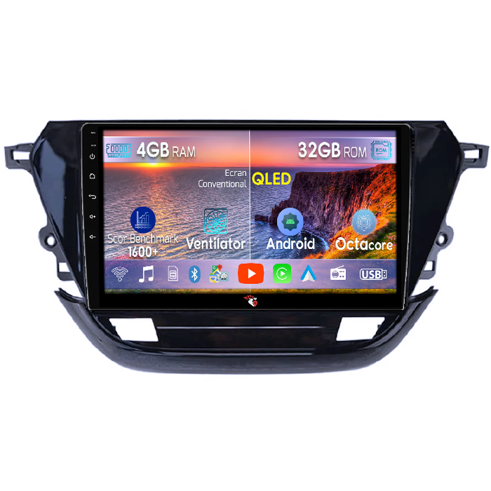 Navigatie dedicata Opel Corsa F 2019+, 4GB RAM 32GB ROM, Octacore, Android 14, Display QLED 9", DSP, Carplay&Android Auto, SIM 4G, Bluetooth, Ventilator Activ [1]