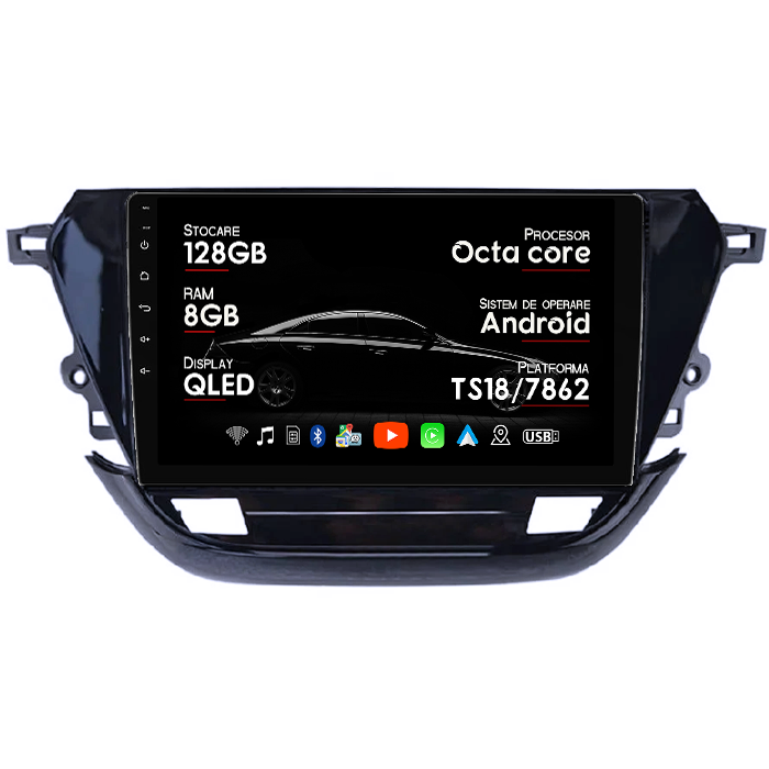Navigatie dedicata Opel Corsa F 2019+, 8GB RAM 128GB ROM, Octacore, Platforma TS18, Android 14, Display QLED 9”, Suporta camera 360º, DSP, Carplay&Android Auto, SIM 4G, Ventilator Activ [1]