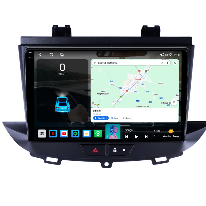 Navigatie dedicata Opel Crossland/Grandland X 2017-2021, 4GB RAM 32GB ROM, Octacore, Android 14, Display QLED 1K 9", DSP, Carplay&Android Auto, SIM 4G, Bluetooth, Ventilator Activ [2]