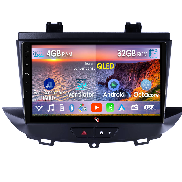 Navigatie dedicata Opel Crossland/Grandland X 2017-2021, 4GB RAM 32GB ROM, Octacore, Android 14, Display QLED 9", DSP, Carplay&Android Auto, SIM 4G, Bluetooth, Ventilator Activ [1]