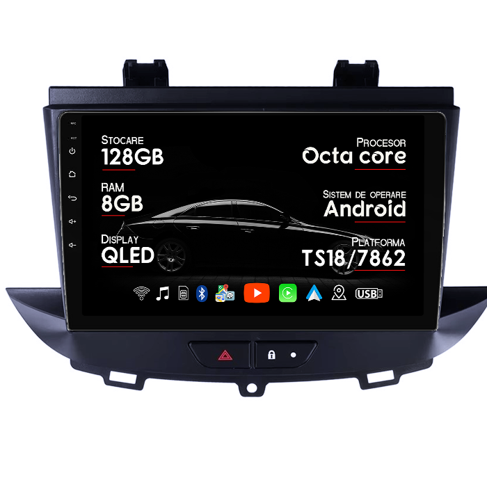 Navigatie dedicata Opel Crossland/Grandland X 2017-2021, 8GB RAM 128GB ROM, Octacore, Platforma TS18, Android 14, Display QLED 9”, Suporta camera 360º, DSP, Carplay&Android Auto, SIM 4G, Ventilator Ac [1]