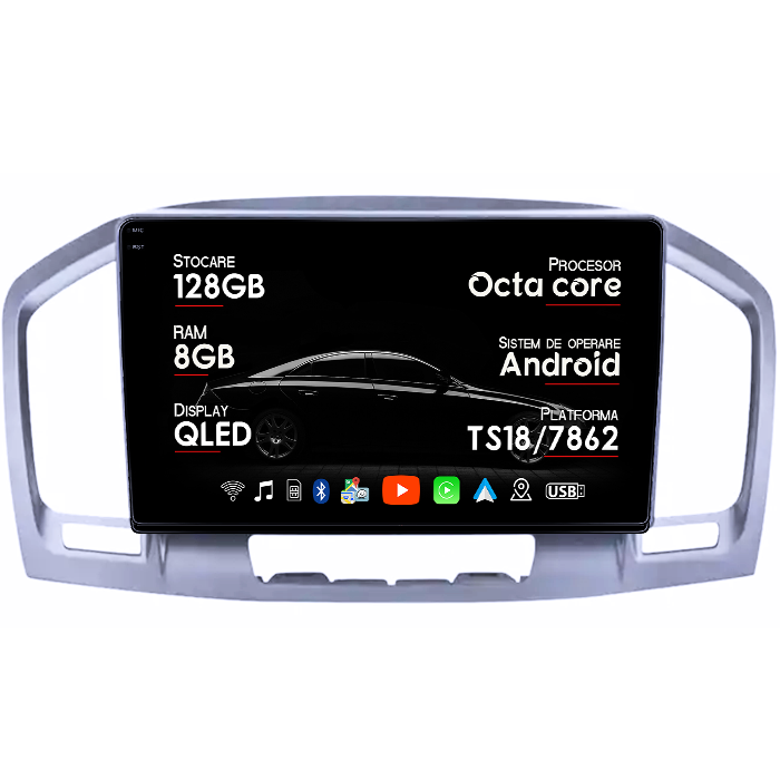 Navigatie dedicata Opel Insignia 2008-2013, 8GB RAM 128GB ROM, Octacore, Platforma TS18, Android 14, Display QLED 9", Suporta camera 360", DSP, Carplay&Android Auto, SIM 4G, Ventilator Activ [1]