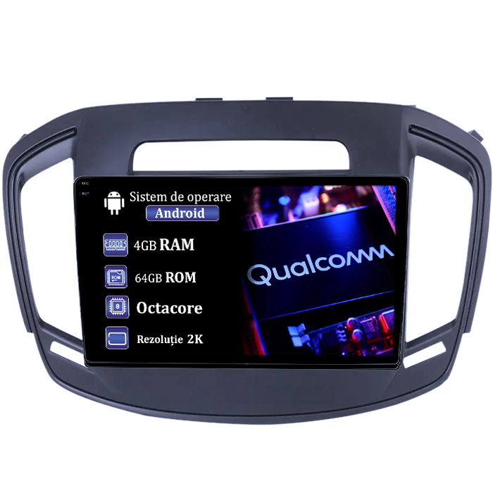 Navigatie dedicata Opel Insignia 2013-2017, 4GB RAM 64GB ROM, Procesor Qualcomm Octacore, Android 14, Rezolutie 2K, Display QLED 9", DSP, Carplay&Android Auto, SIM 4G [1]