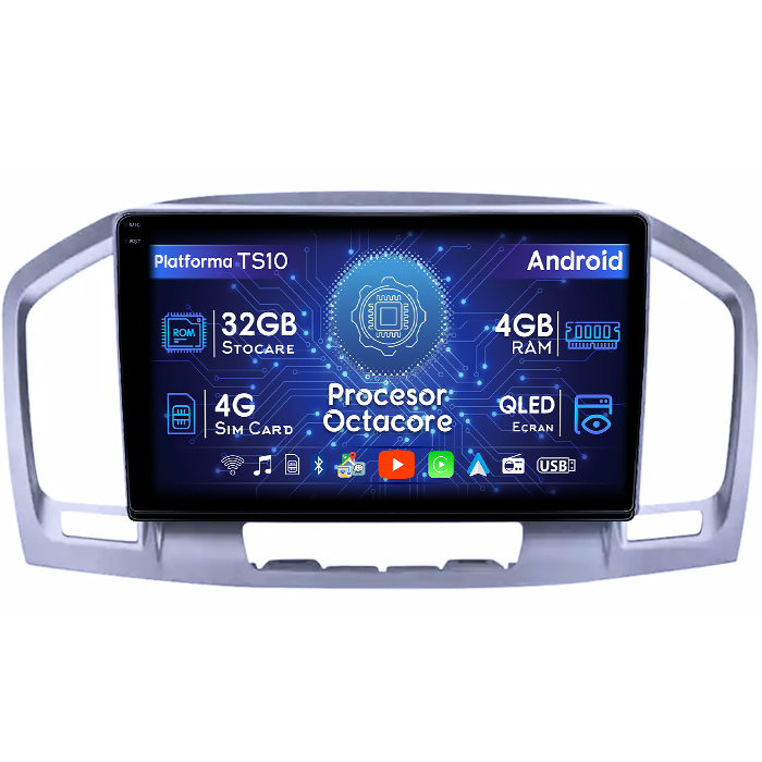 Navigatie dedicata Opel Insignia, 4GB RAM 32GB ROM, Octacore, Android 14, Display QLED 1K 9", DSP, Carplay&Android Auto, SIM 4G, Bluetooth, Ventilator Activ [1]