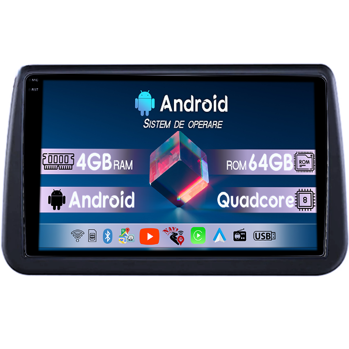 Navigatie dedicata Opel Meriva 2010-2014, 4GB RAM 64GB ROM, Quad Core, Display 9" QLED 1K, Carplay, Android 14, Bluetooth, Magazin Play, Suport Camere AHD [1]