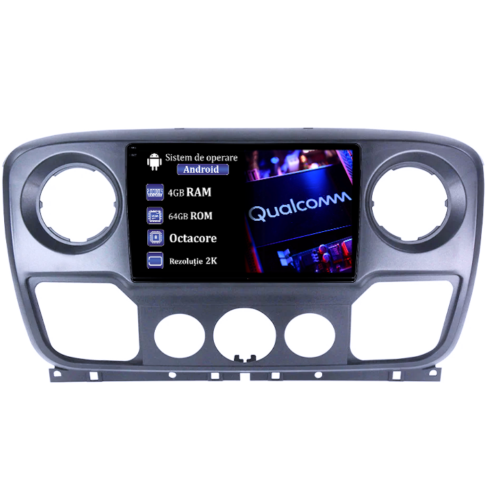 Navigatie dedicata Opel Movano, Renault Master 2020-2021, 4GB RAM 64GB ROM, Procesor Qualcomm Octacore, Android 14, Rezolutie 2K, Display QLED 9", DSP, Carplay&Android Auto, SIM 4G [1]