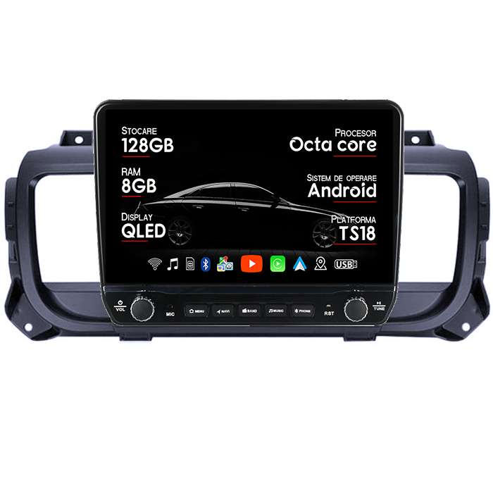 Navigatie dedicata Opel Vivaro C 2019+ Tesla cu butoane rotative model 2024, 4GB RAM 64GB ROM, Procesor Quadcore, Android 14, Display QLED 10", DSP, Carplay&Android Auto [7]