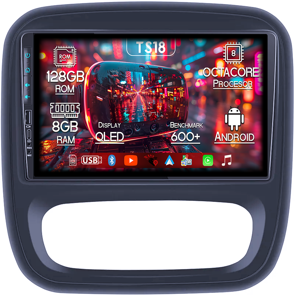 Navigatie dedicata Opel Vivaro B 2014-2018, USB&Butoane fizice frontale, Platforma TS18, 9 Inch, 8GB RAM 128GB ROM, Octacore, Android 14, Android Auto&Carplay [1]