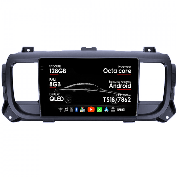 Navigatie dedicata Opel Vivaro C 2019+, 8GB RAM 128GB ROM, Octacore, Platforma 7862, Android 14, Display QLED 9" 2K, Suporta camera 360", DSP, Carplay&Android Auto, SIM 4G, Ventilator Activ [1]