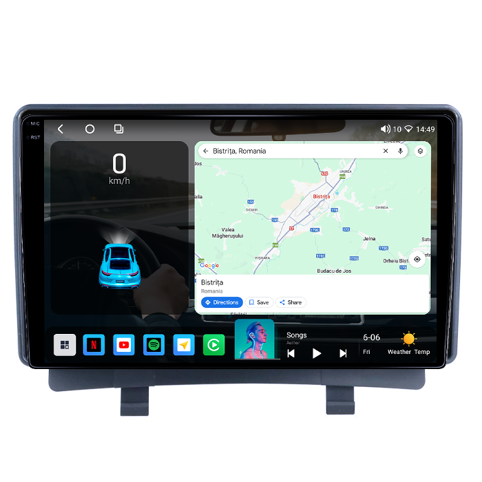 Navigatie dedicata Opel Zafira Tourer C 2011-2016, 4GB RAM 32GB ROM, Octacore, Android 14, Display QLED 1K 9", DSP, Carplay&Android Auto, SIM 4G, Bluetooth, Ventilator Activ [2]