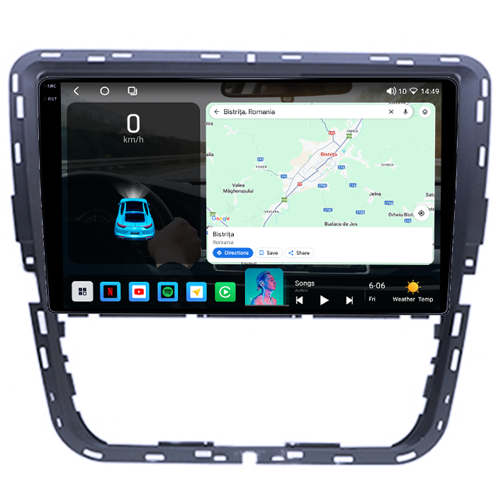 Navigatie dedicata Passat 2012-2015, 4GB RAM 64GB ROM, Procesor Qualcomm Octacore, Android 14, Rezolutie 2K, Display QLED 9", DSP, Carplay&Android Auto, SIM 4G [2]