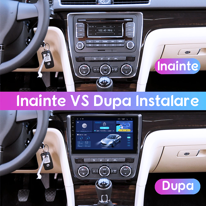 Navigatie dedicata Passat 2012-2015, 4GB RAM 64GB ROM, Quad Core, Display 9" QLED 1K, Carplay, Android 14, Bluetooth, Magazin Play, Suport Camere AHD [2]