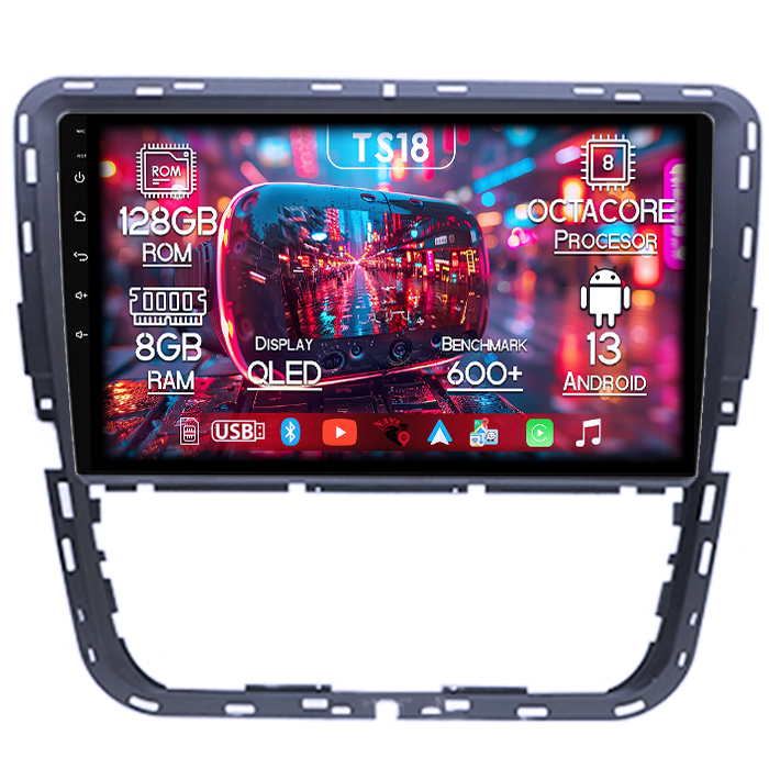 Navigatie dedicata Passat 2012-2015, 8GB RAM 128GB ROM, Octacore, Platforma TS18, Android 14, Display QLED 9”, Suporta camera 360º, DSP, Carplay&Android Auto, SIM 4G, Ventilator Activ [1]