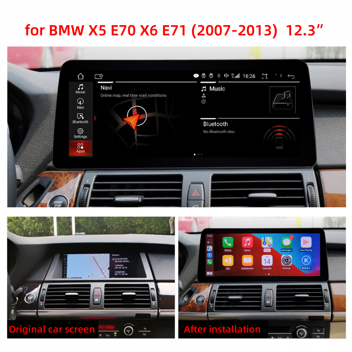 Navigatie dedicata BMW X5 X6 2010-2014 CIC, 8GB RAM si 64GB ROM, Octacore 2.0ghz, Display IPS 1280*720 10,3", DSP, Carplay, Android Auto, Internet, Youtube , Waze , Wi Fi , Usb , [6]