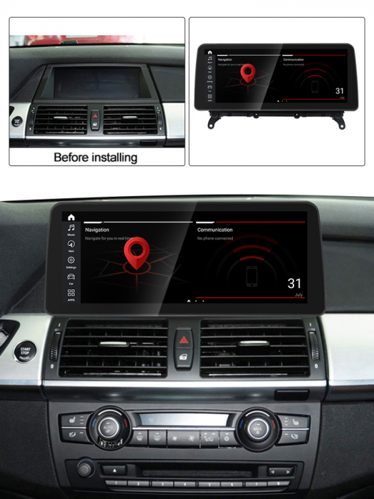 Navigatie dedicata X3 F25 2011-2013 & X4 2013-2018 nbt, 6GB RAM 128GB ROM, Octacore,Android 14, Display QLED 10.25”, Suporta camera 360º, DSP, Carplay&Android Auto, SIM 4G, [8]