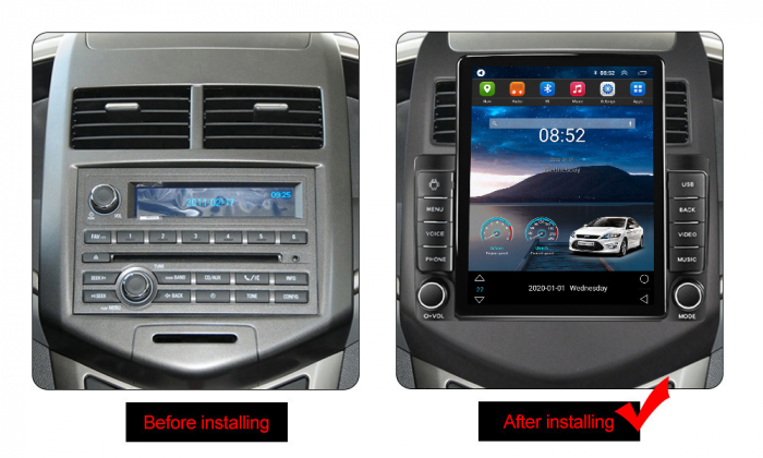 Navigatie dedicata Chevrolet Aveo 2011-2015,Tesla Style, ANDROID 13,Carplay&Android Auto, 10 inch , 8+128GB, Internet, Aplicatii, Waze, Gps [3]