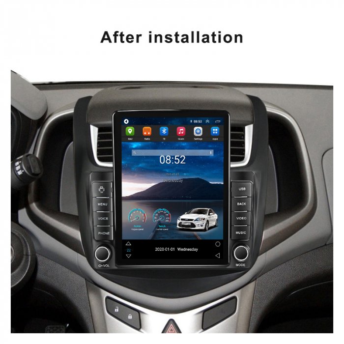 Navigatie dedicata Chevrolet Aveo 2014-2017,Tesla Style, ANDROID 13,Carplay&Android Auto, 10 inch , 8+128GB, Internet, Aplicatii, Waze, Gps [4]