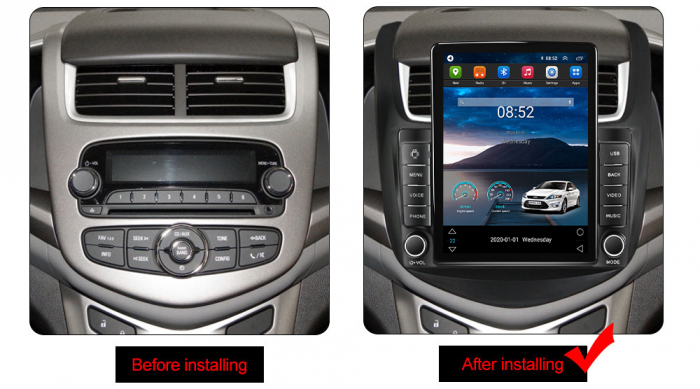 Navigatie dedicata Chevrolet Aveo 2014-2017,Tesla Style, ANDROID 13,Carplay&Android Auto, 10 inch , 8+128GB, Internet, Aplicatii, Waze, Gps [3]