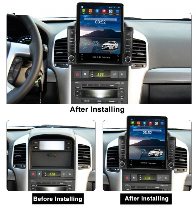 Navigatie dedicata Chevrolet Captiva 2008-2012,Tesla Style, ANDROID 13,Carplay&Android Auto, 10 inch , 8+128GB, Internet, Aplicatii, Waze, Gps [3]