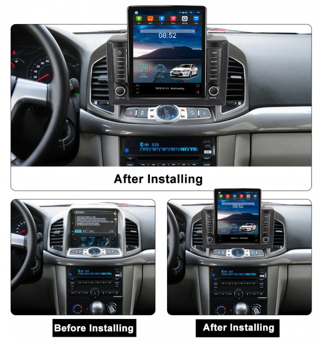 Navigatie dedicata Chevrolet Captiva 2012-2017,Tesla Style, ANDROID 13,Carplay&Android Auto, 10 inch , 8+128GB, Internet, Aplicatii, Waze, Gps [3]