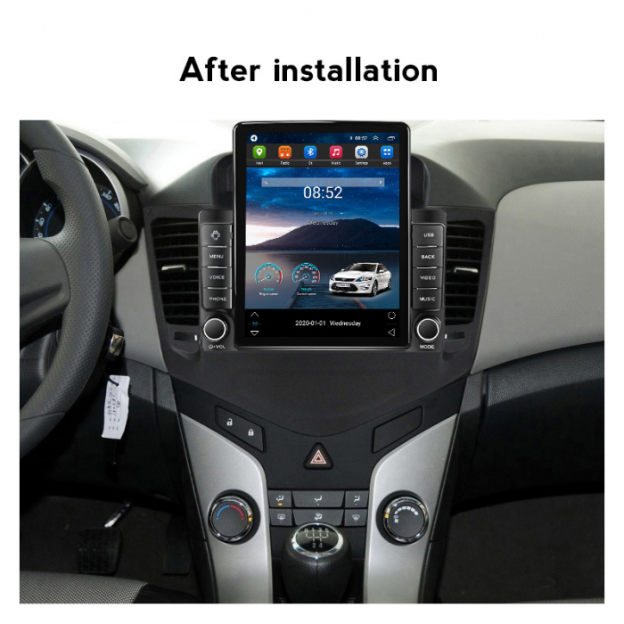 Navigatie dedicata Chevrolet Cruze 2009-2014,Tesla Style, ANDROID 13,Carplay&Android Auto, 10 inch , 8+128GB, Internet, Aplicatii, Waze, Gps [4]
