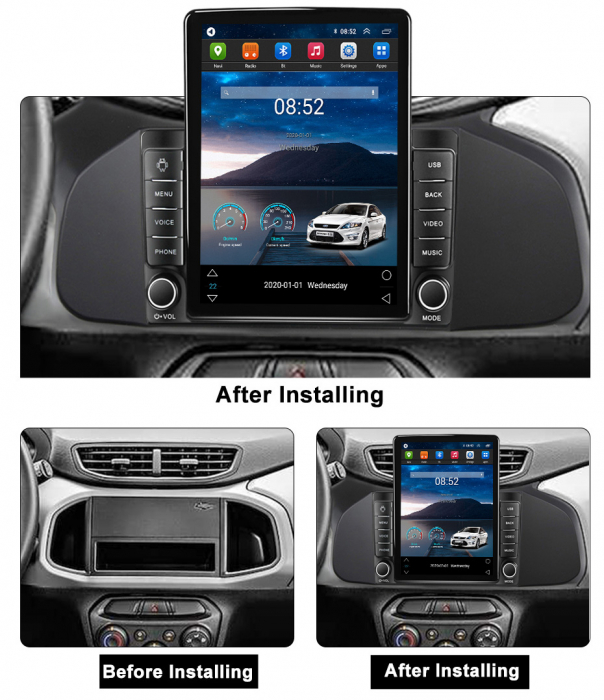 Navigatie dedicata Chevrolet Onix 2012-2019,Tesla Style, ANDROID 13,Carplay&Android Auto, 10 inch , 8+128GB, Internet, Aplicatii, Waze, Gps [4]