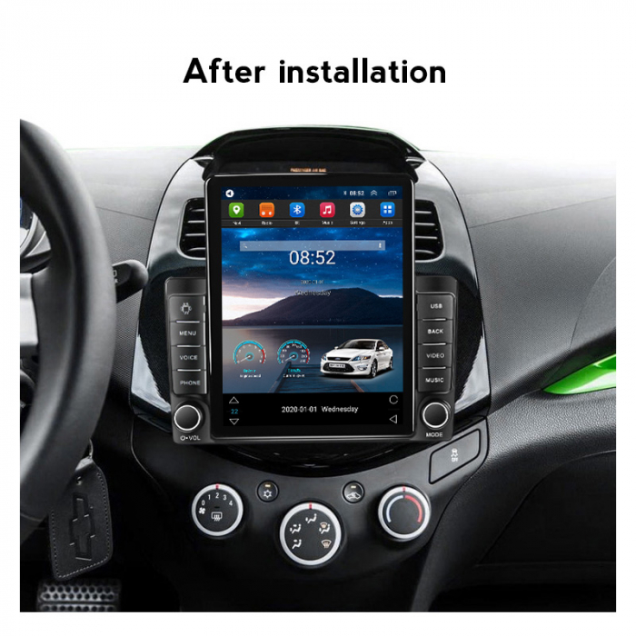 Navigatie dedicata Chevrolet Spark 2010-2014,Tesla Style, ANDROID 13,Carplay&Android Auto, 10 inch , 8+128GB, Internet, Aplicatii, Waze, Gps [4]