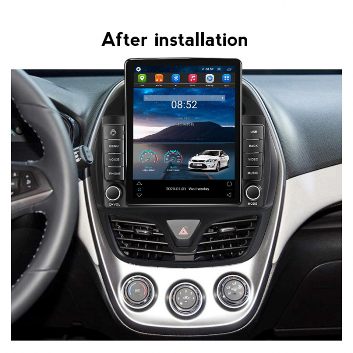 Navigatie dedicata Chevrolet Spark Beat 2015-2018,Tesla Style, ANDROID 13,Carplay&Android Auto, 10 inch , 8+128GB, Internet, Aplicatii, Waze, Gps [4]