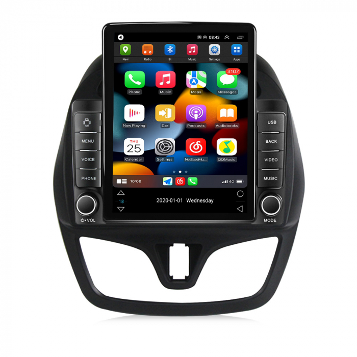 Navigatie dedicata Chevrolet Spark Beat 2015-2018,Tesla Style, ANDROID 13,Carplay&Android Auto, 10 inch , 8+128GB, Internet, Aplicatii, Waze, Gps [2]