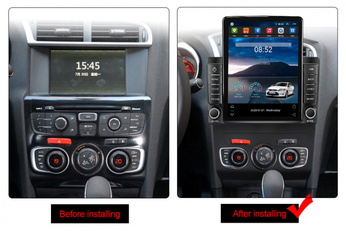 Navigatie dedicata Citroen C4L 2013-2016,Tesla Style, ANDROID 13,Carplay&Android Auto, 10 inch , 8+128GB, Internet, Aplicatii, Waze, Gps [3]